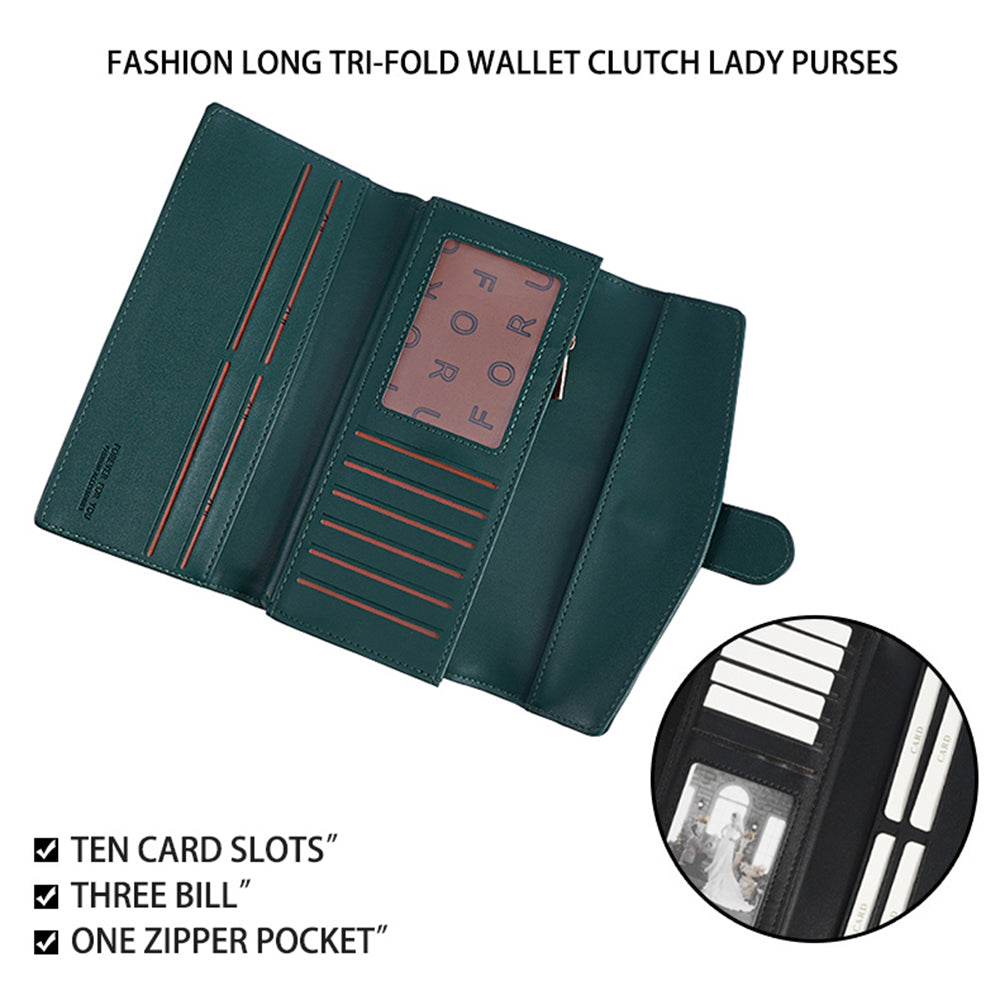 FFY FY207-38 Stilfuld kvinder PU læder trefoldet pung Multi Card Slots Clutch taske pung FFY FY207-38 Stilfuld kvinder PU læder trefoldet pung Multi Card Slots Clutch taske pung